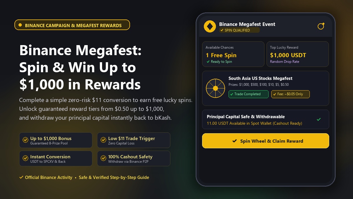 Binance Megafest Spin & Win: Earn Up to $1,000 Bonus with Low-Fee Trade