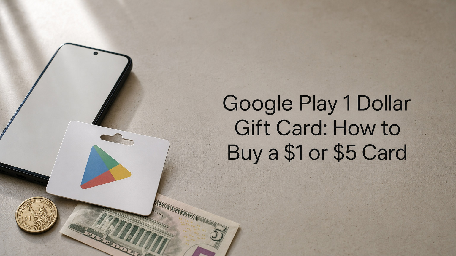 Google Play 1 Dollar Gift Card: How to Buy a $1 or $5 Card